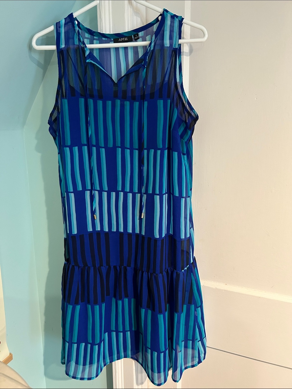 Apt. 9 Teal and Navy Striped Sleeveless Girls Dress
